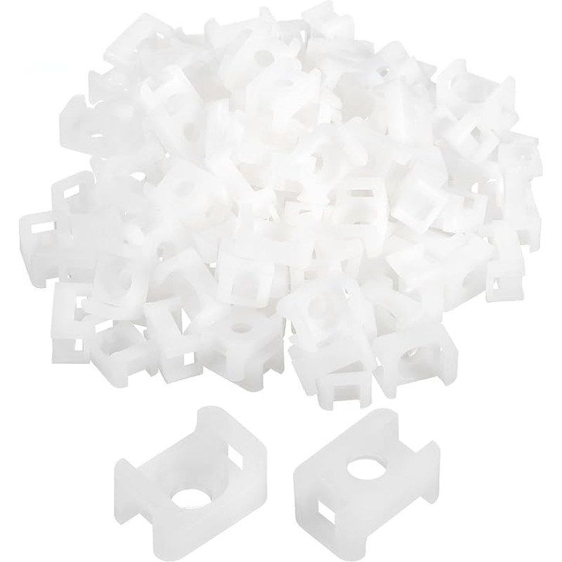 500 Stück Kabelbinder-Basis-Satteltyp-Halterung Draht-Halter, 15,3x10,2x6,9 mm Draht-Clips-Organizer-Halterungen Klemmen für elektronische Drähte, weiß 0,17
