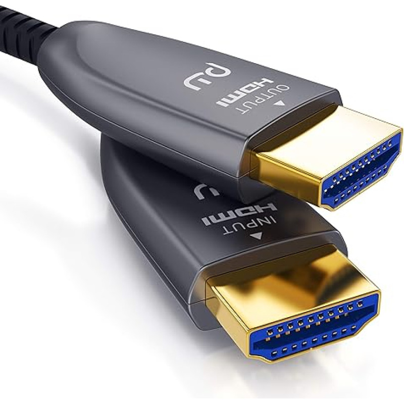 CSL - HDMI kabelis 2.1 šviesolaidis - 8K 120Hz - 4k 240Hz - 15 m optinis kabelis - HDR10+ - 3D eARC CEC - HDCP 2.3 - itin greitas HDMI kabelis - paauksuoti kontaktai - šviesolaidinis kabelis iš aliuminio