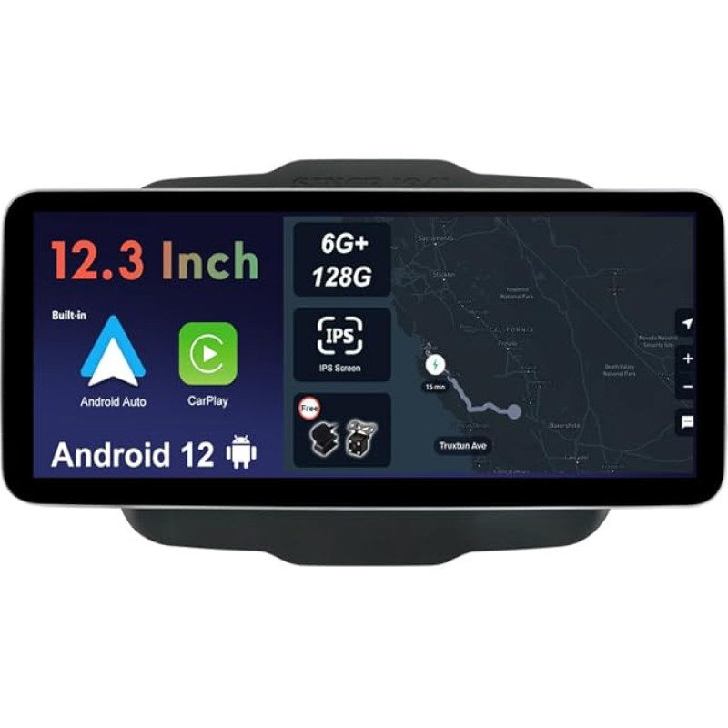 JOYX - 6G + 128G - 12,3 colių - Android 12 IPS automobilinis radijas tinka Jeep Renegade (2015-2018) - Belaidis CarPlay/Android Car/DSP - LED kamera ir mikrofonas - 2 DIN - DAB vairo valdymas Greita valtis 360 kamera