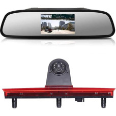 Waterproof Parking Camera Brake Light Reversing Camera Integrated in 3rd Brake Light Camera with 4.3 Inch LCD Mirror Monitor for Van Roof Camera Mercedes Benz Sprinter W906/Caravelle