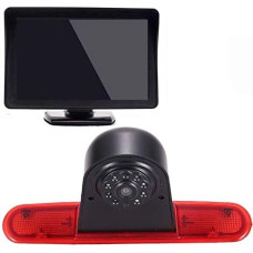 Dynavsal Brake Light Reversing Camera + 4.3 Inch TFT LCD Colour Display Car Monitor, IR Night Vision Car Reversing Camera Set Waterproof for Fiat Doblo 263 Van (2010-Present) / Opel Combo (2011-2018)