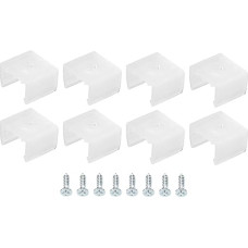 sourcing map 80 Pcs Waterproof LED Strip Mounting Clips Bracket Bracket Mounting Clips Fit for 12mm to 14mm Silicone LED Strip Lighting Translucent