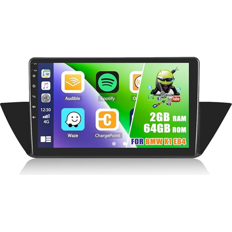 2G + 64G CAMECHO Android 12 Car Radio with Sat Nav for BMW X1 E84 (2009-2016), 10 Inch Screen Double DIN Radio with Carplay Wireless Android Car Mirror Link WiFi RDS FM Bluetooth and USB + Reversing