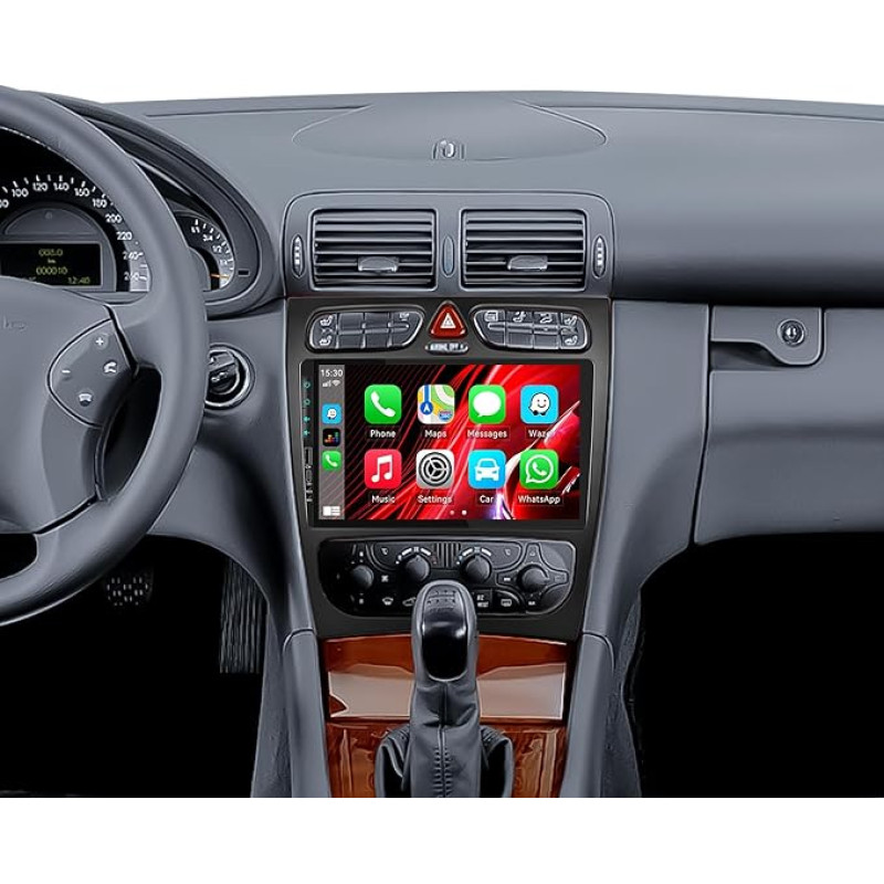 SIXWIN 2+64G Android 13 automobilinis radijo imtuvas Mercedes Benz G klasei W463 C W203 CLK W209/C209 su Carplay/Android Auto/Mirrorlink, 9 colių talpinis jutiklinis ekranas palaiko WiFi/GPS/FM/Bluetooth/SWC