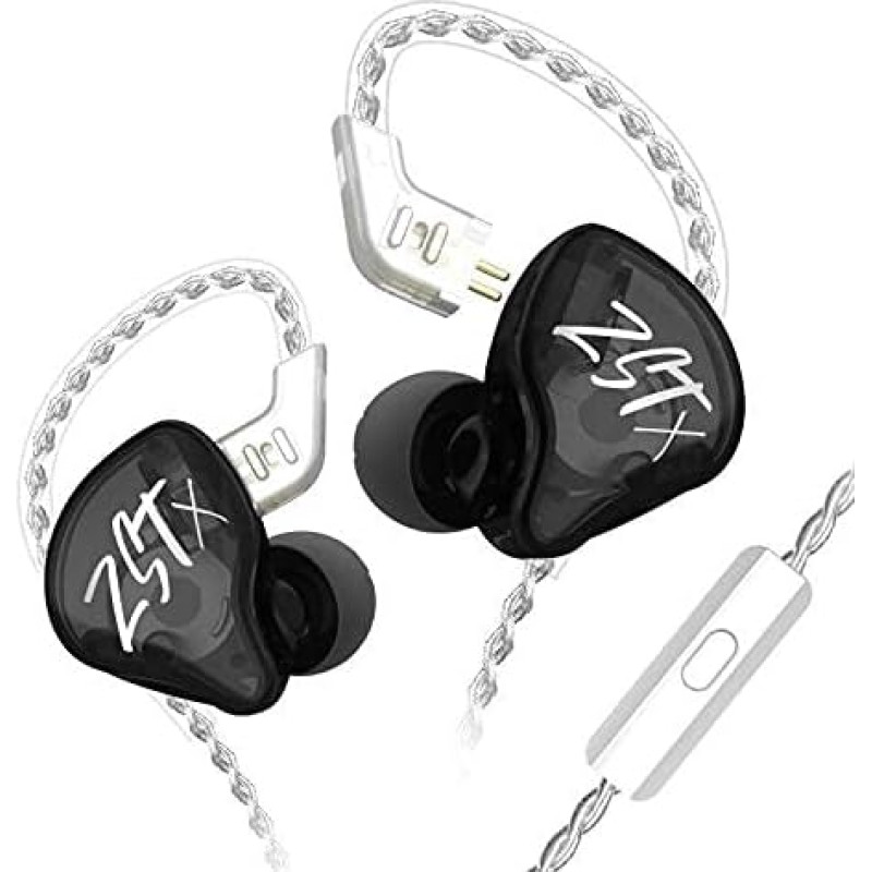 CCA KZ ZST X In-Ear ausinės 1BA 1DD kabelio ausinės HiFi ergonominės žaidimų ausinės su 2 kontaktų nuimamu kabeliu dainininkams muzikantams audiofilams DJ