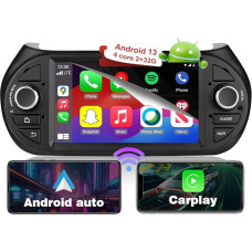 RICBAFEE Android 13 Autoradio für FIAT Fiorino/für Qubo/für Peugeot Bipper/für Citroen Nemo, 7 Zoll Touchscreen Autoradio mit CarPlay MirrorLink FM Lenkradsteuerung GPS Navigation (2+32GB 4Core)