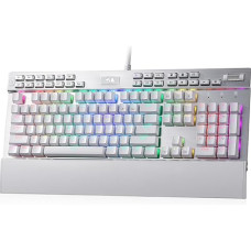 Redragon K550 RGB-Gaming-Tastatur, 104 Tasten + 12 Makro-G-Tasten, kabelgebundene mechanische Tastatur mit Hot-Swap-Sockel, lilafarbenem Clicky-Schalter, extra USB-Anschluss und Handballenauflage