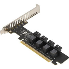 PCI išplėtimo į U.2 adapterio kortelė, PCIe X16 į 4 prievadų U.2 NVME SFF 8643/8639 išplėtimo kortelė, didelės spartos PCIE Split išplėtimo kortelė su LED ekranu, skirta 