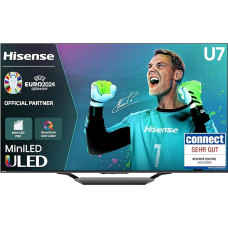 Hisense 65U7NQ 164 cm (65 Inch) TV, 4K Mini LED ULED HDR Smart TV, Quantum Dot, 120Hz/ 144Hz VRR, HDMI 2.1, Game Mode Pro, Dolby Vision IQ & Atmos, Bluetooth, Alexa Built-in, Anthracite, [2024]