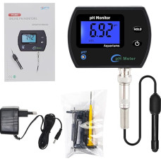 Telituny pH Meter - pH Meter Water Quality Monitor Tester LCD Display BNC Interface Probe for Aquariums, Hydroponics (Me)