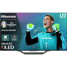 Hisense 75U7NQ 189 cm (75 Inch) TV, 4K Mini LED ULED HDR Smart TV, Quantum Dot, 120Hz/ 144Hz VRR, HDMI 2.1, Game Mode Pro, Dolby Vision IQ & Atmos, Bluetooth, Alexa Built-in, Anthracite, [2024]