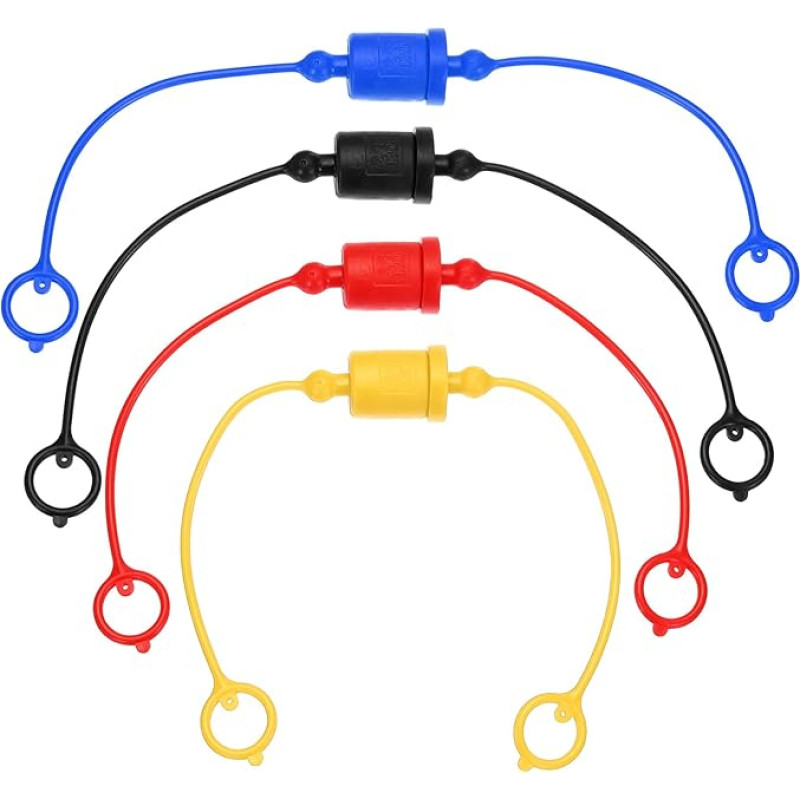 PATIKIL ISO-A 3/8 Hydraulikkupplung, männliche Staubkappe und weibliche Steckerabdeckung, 4 Sätze hydraulische Schnellkupplung mit Sicherungsring hält die Kappe