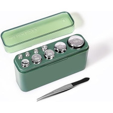 ACCT Calibration Weight, 1g, 2g, 5g, 10g, 20g, 50g, 100g, Calibration Weight Set for Digital Scale, Small Weights for Crafts, 1 Piece Calibration Weight Tweezers (Silver)