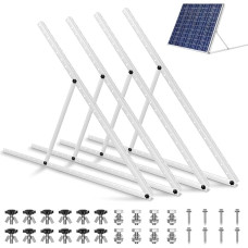 JAECU 2 poros saulės kolektorių laikiklių, 114 cm (45 coliai), balkono elektrinės laikiklis, reguliuojamas 0-90° kampu, tvirtas pakreipimo laikiklis plokščiam stogui, sienai, namelyje ant ratų, valtyje