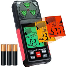 EMF Meter Radiation Detector Digital Electromagnetic Fields Handheld EF/MF/RF Electromagnetic Radiation Meter with LCD Alarm EMF Inspections for Home, Office, Outdoor