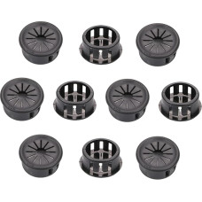 Heyiarbeit 10pcs Black PA66 Cable Sleeve Snap Sleeves 22mm Mounted Diameter Locking Bushing Protective Grommet for Insulation Protection