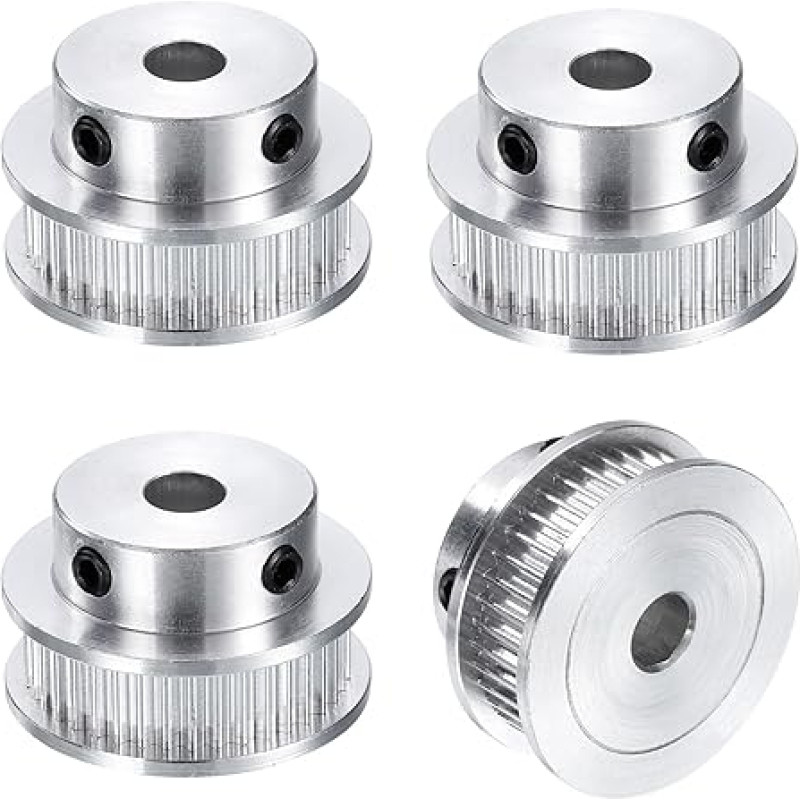 sourcing map GT-2 40T Belt Pulley Synchronous Wheel 5mm Bore Aluminum Timing Belt Pulley 40T Fits Width 6mm Timing Belt for 3D Printer CNC Machines Pack of 4
