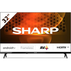 SHARP 32FH6EA HD Ready Frameless Android TV 80 cm (32 Inches), 3 x HDMI, 2 x USB, Dolby Digital, Active Motion 400