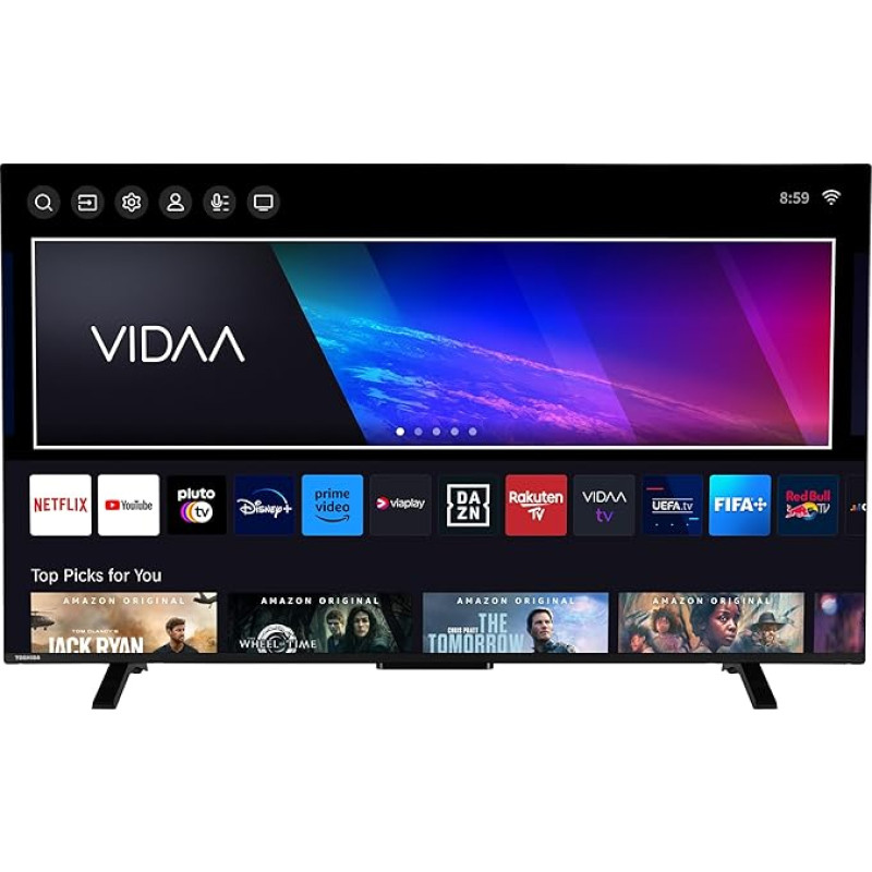 Toshiba 55QV2363DAW 55 Inch QLED TV/VIDAA Smart TV (4K UHD, HDR Dolby Vision, Triple Tuner, Bluetooth, Dolby Audio)