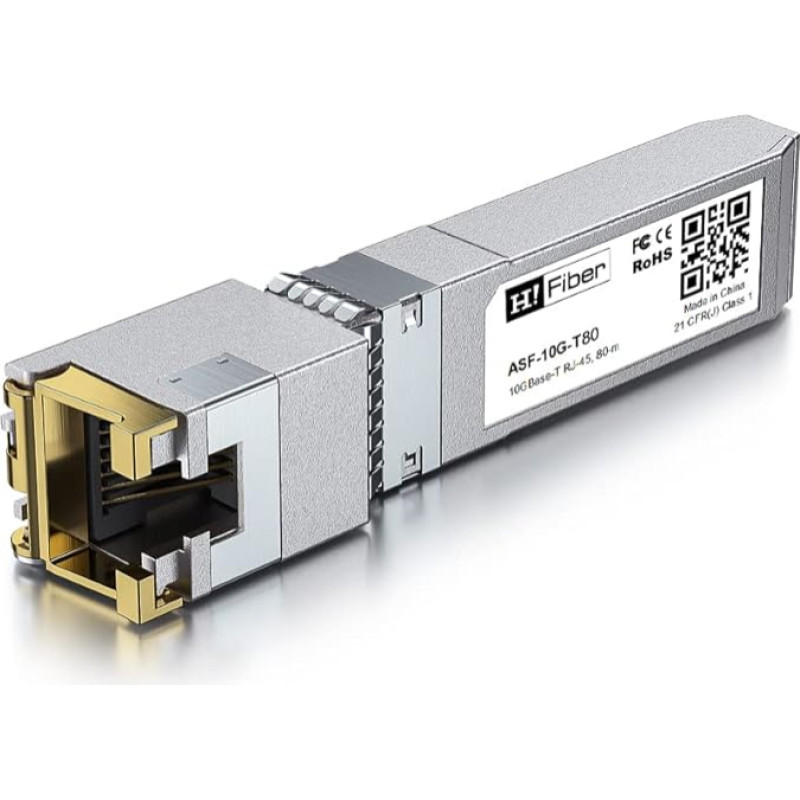 10GBASE-T SFP+ siųstuvas 80 metrų, SFP+ į RJ45, 10G SFP+ į Ethernet modulis, suderinamas su Cisco SFP-10G-T-S, MA-SFP-10GB-T, Ubiquiti UniFi UF-RJ45-10G, Mikrotik S+RJ10, Netgear AXM765...