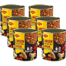 MAGGI Lentil Stew with Bacon, Ready Meal for Pot and Microwave, Pack of 6 (6 x 800 g)