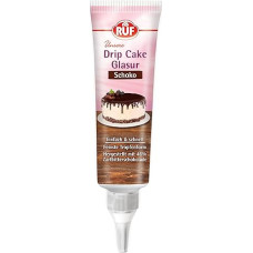 RUF Drip Cake Glaze Chocolate, Chocolate Glaze in Tube, for Glazing Drop Cakes, Naked Cakes, Cupcakes & Tarts, Gluten-Free, 1 x 125 g