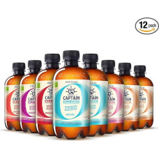 Gutsy Captain Kombucha Zero Calories, Zero Sugar Kombucha Tea, Vivid Cultures, No Preservants, Unpasteurised, Raw and Vegan, 12 x 400 ml Zero (MixBox)