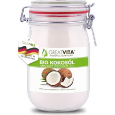 GreatVita Bio Kokosöl, natūralus ir kaltgepresinis, 1000 ml im Bügelglas zum Kochen & Backen