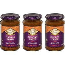 Patak's Madras Paste 283g – verleiht südindischen Rezepten Geschmack und Geschmack – gebrauchsfertige Paste vereinfacht und beschleunigt den Kochvorgang (3 Stück)