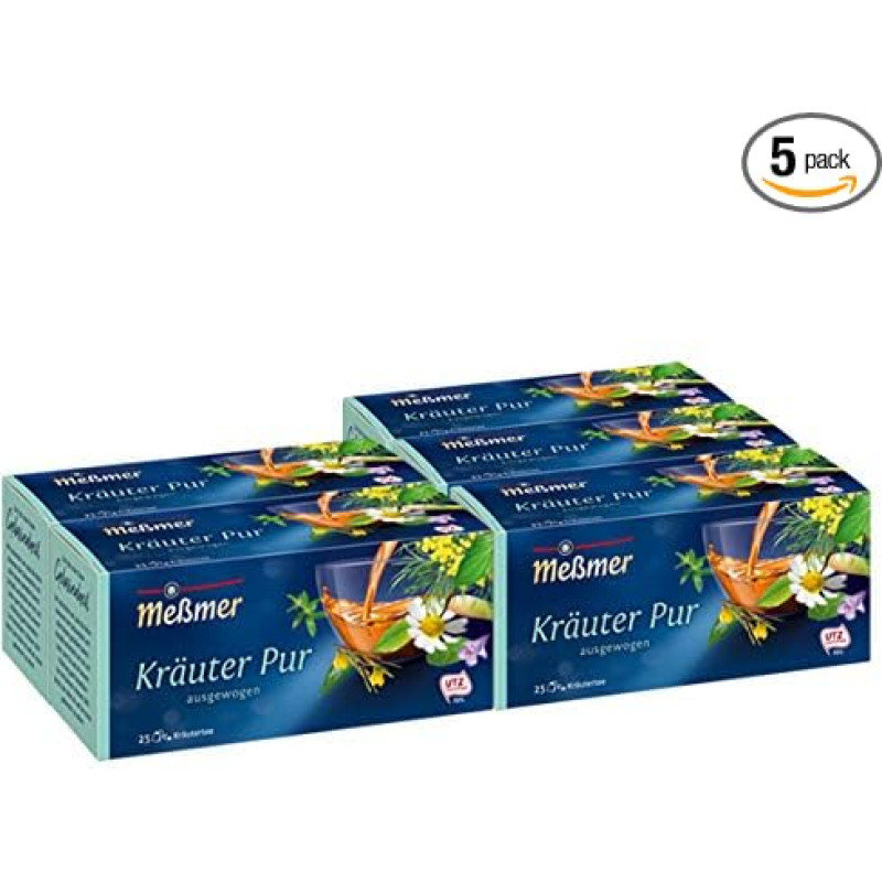Meßmer Pure Herbs 25 TB Pack of 5 (5 x 50 g)