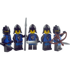 Lego® riterių mini figūrėlės - 5 Falcon Knights Battle Pack - Falcon Knights Black - idealus Lego® viduramžių priedas