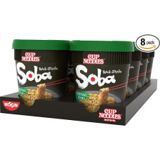 Nissin Cup Noodles Soba Cup - Teriyaki, Pack of 8, Japanese Style Instant Noodles with Teriyaki Sauce and Vegetables, Quick Prepared in Cup, Asian Food (8 x 90 g)