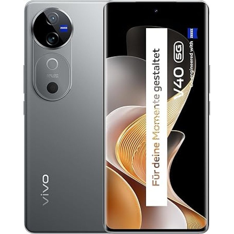 VIVO V40 5G išmanusis telefonas, 8 GB RAM + 256 GB ROM, 120 Hz AMOLED 6,78 colių 3D išlenktas ekranas, 50 MP ZEISS kamera, 