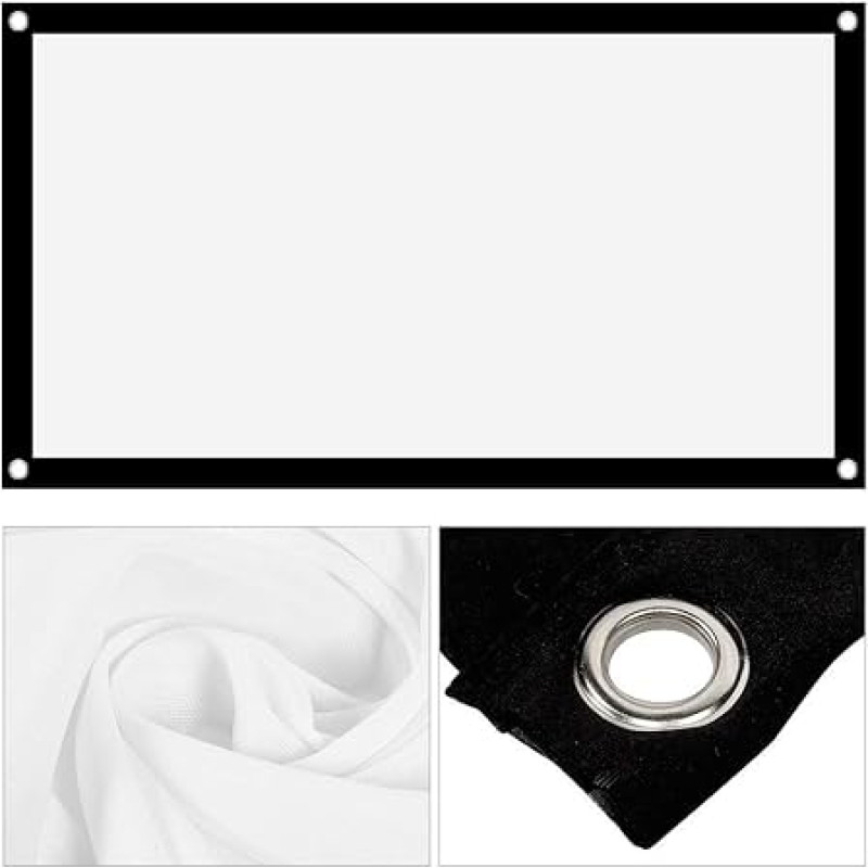 Portable HD Projector Screen 16:9 Film Screen No Wrinkles Thickening Projection Curtain for (40 Inches)