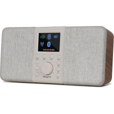 MangoKit SR20 All-In-One Stereo Smart Radio with DAB+ and Bluetooth 5.0 (DAB/DAB+ & FM Radio, Internet Radio, Podcasts, Mains and Battery Powered), for Home & Outdoor Walnut