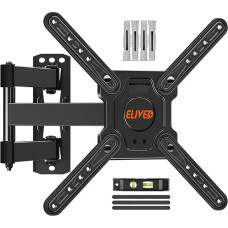 ELIVED EV1033 Sieninis televizoriaus laikiklis, pasukamas ir pakreipiamas, skirtas daugumai 26-50 colių televizorių, sveriančių iki 25 kg, maksimalus VESA 300 x 300 mm televizoriaus laikiklis