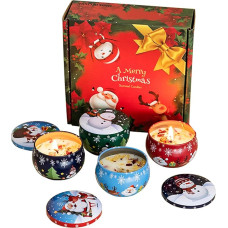 atrccs Kalėdų aromaterapijos žvakių dovanų rinkinys, 4 pakuotės sojų vaško kvapiosios žvakės su džiovintomis gėlėmis, moterų dekompresijos aromaterapijos dovana, aromaterapijos žvakių dovana Padėkos dienos proga