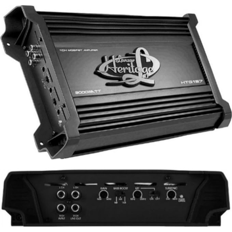 Stiprintuvas LANZAR HTG157 HTG - Monolau Tlicher 1 kanalas 1500 W RMS 2Ohm 3000 W Max Ottimo yra skirtas žemų dažnių garsiakalbiui Subwoofer ir filtrui Subsonik + 12dB