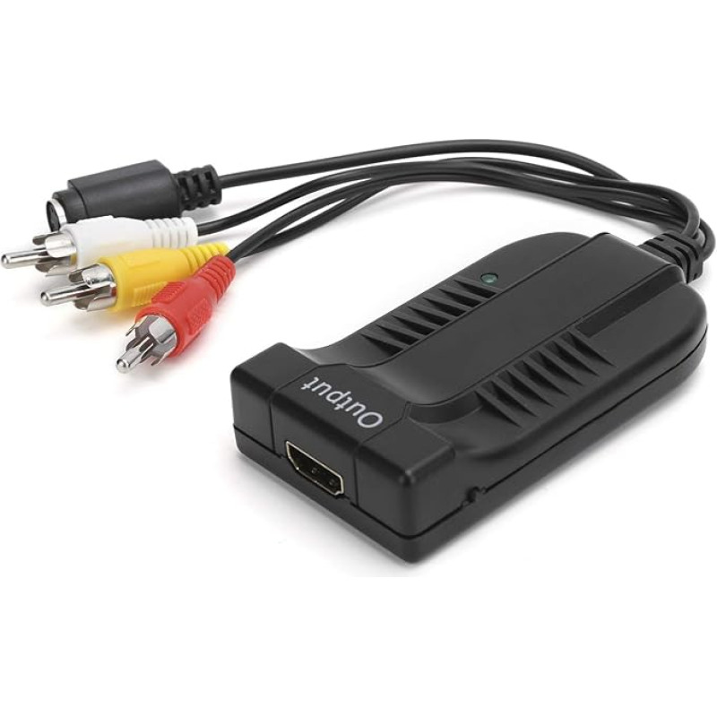 S-Video į HDMI keitiklis, vaizdo keitiklis S Video į HDMI 3 Composite adapteris su vyriška jungtimi 1080P, HDMI adapteris, HDMI kabelis HDTV DVD VHS VCR