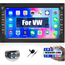 CAMECHO Android 13 Double DIN Car Radio for VW T5 Golf 4 Bora Polo MK5 Passat B5 Jetta Peugeot 307, 7 Inch 2Din Car Screen with GPS Navigation WiFi Bluetooth Hands-Free Kit FM SWC + Reversing Camera