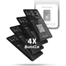 Rolling Square AirCard Wallet Tracker Card for Misplaced Items, RFID, IPX6, Air Tag Card Compatible with App Find My with Sound Signal, Battery Life 2.5 Years, Bundle Pack 4 x