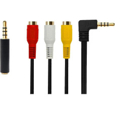 3,5 mm RCA garso prailginimo kabelis, paauksuotas 3,5 mm vyriškos lyties į 3RCA moteriškos lyties stereo garso kabelis, skirtas išmaniesiems telefonams, MP3, planšetiniams kompiuteriams, garsiakalbiams, namų kino teatrui (3,5 alkūnės į 3 RCA moteris)