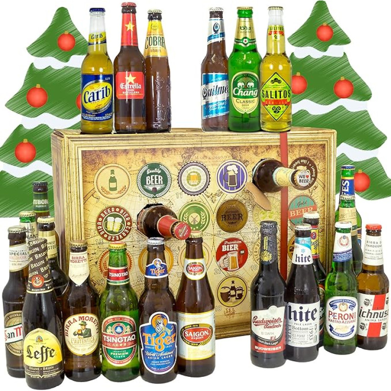 Bieradventskalender für Männer/Adventskalender 2024 2025 24 Biersorten in Flaschen