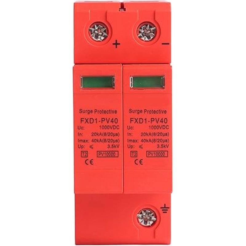 2P Photovoltaic DC Surge Protector DC 1000V Photovoltaic Lightning Protection Low Voltage Arrester for Electronic Devices 40KA