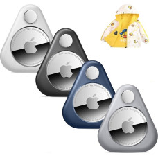 Apple Airtag Holder for Kids, Hidden GPS Tracker Cases, Anti-Emoval Airtag Protective Case with Pins, Lightweight Inner Clothing, Suitable for Elderly Pets, Black+White+Blue+Grey, 4 Pack