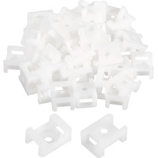 sourcing map Kabelbinder-Basis, Sattelbefestigung, Drahthalter, 22,3 x 15,9 x 9 mm, Drahtklammern, Organizer-Halterungen für elektronische Drähte, Weiß, 0,4 cm Durchmesser, 250 Stück