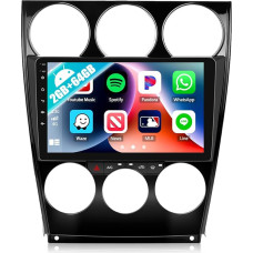 2G + 64G CAMECHO Android 13 automobilinis radijas su navigacija Mazda 6 2004-2014 m., dvigubas DIN automobilinis radijas su Carplay Android Car, 9 colių ekranas RDS/FM Mirror Link Bluetooth ir USB