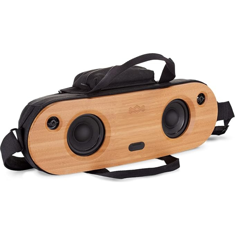 House of Marley Bag of Riddim 2, Bluetooth-Lautsprecher aus nachhaltigem Bambus, tragbare kabellose Box mit integrierter Powerbank und Stereo Sound, Aux-In -10 Stunden Musikgenuss mit einer Ladung