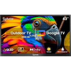 SYLVOX 43 Inch 4K UHD QLED Outdoor TV Google Television Quantum Dot Colour, 2000nit Brightness, IP55 Waterproof, Voice Assistant, Mobile Phone on TV, Dolby Atmos Technology - Pool Pro 2.0 QLED