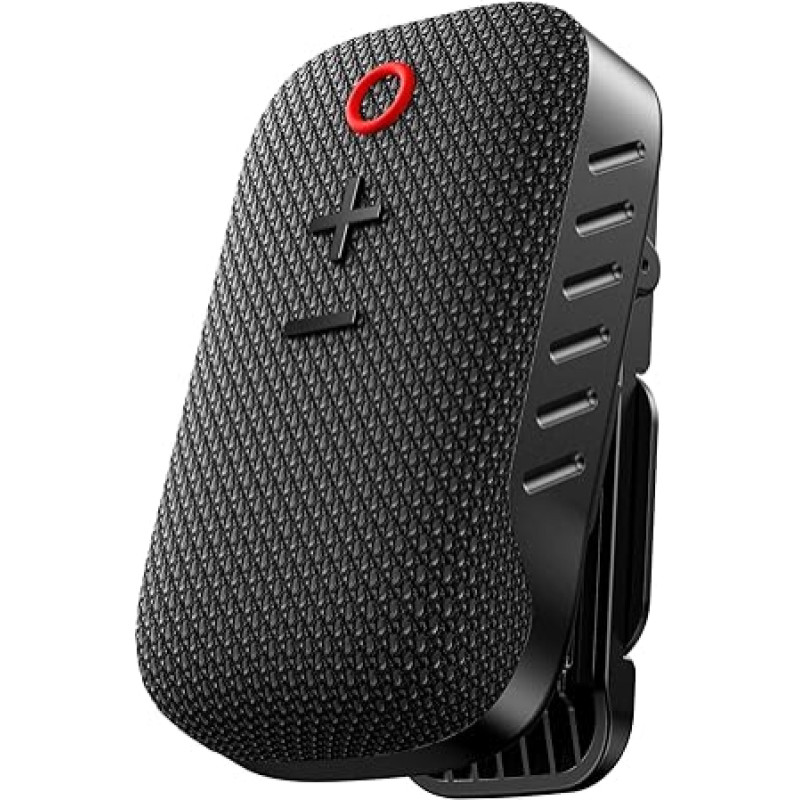 AGPTEK Portable Bluetooth Speaker, Magnetic Clip-on Bluetooth Speaker, IPX5 Waterproof, Suitable for Outdoor, Sports, Travel, Black